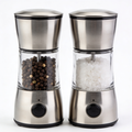 marqui Electric Salt and Pepper Grinder Set - Automatic Refillable Salt and Pepper Grinders with Charging Base & LED Light, Adjustable Coarseness, One-handed Easy Operation, Ideal Kitchen Gadget