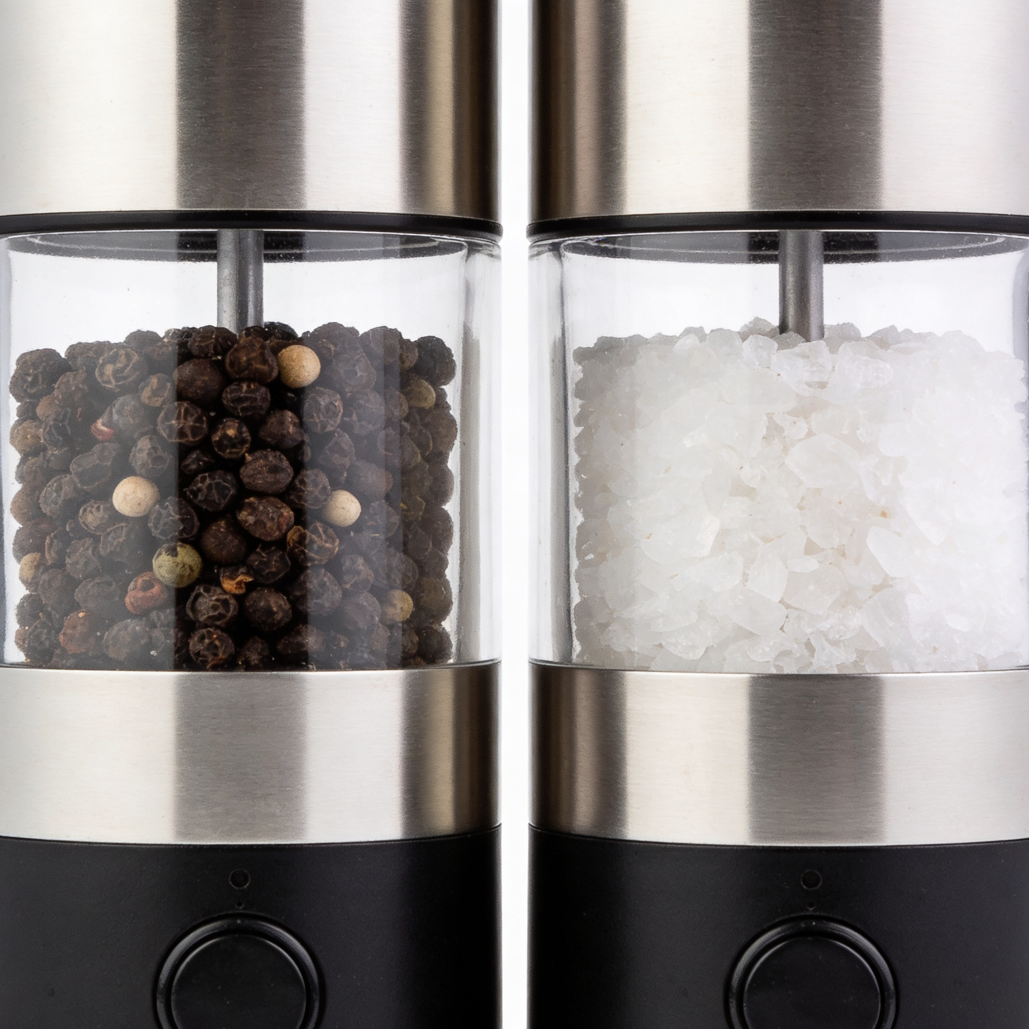 marqui Electric Salt and Pepper Grinder Set - Automatic Refillable Salt and Pepper Grinders with Charging Base & LED Light, Adjustable Coarseness, One-handed Easy Operation, Ideal Kitchen Gadget